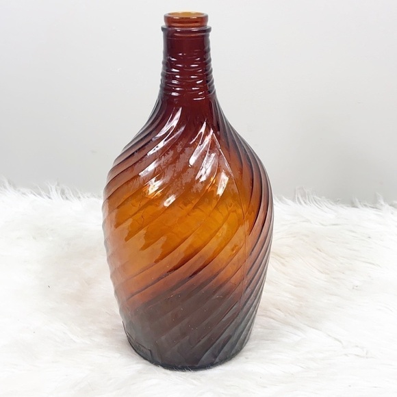 VINTAGE Duraglas Amber Swirl Glass Jug - Picture 5 of 8